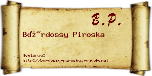 Bárdossy Piroska névjegykártya