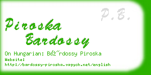 piroska bardossy business card